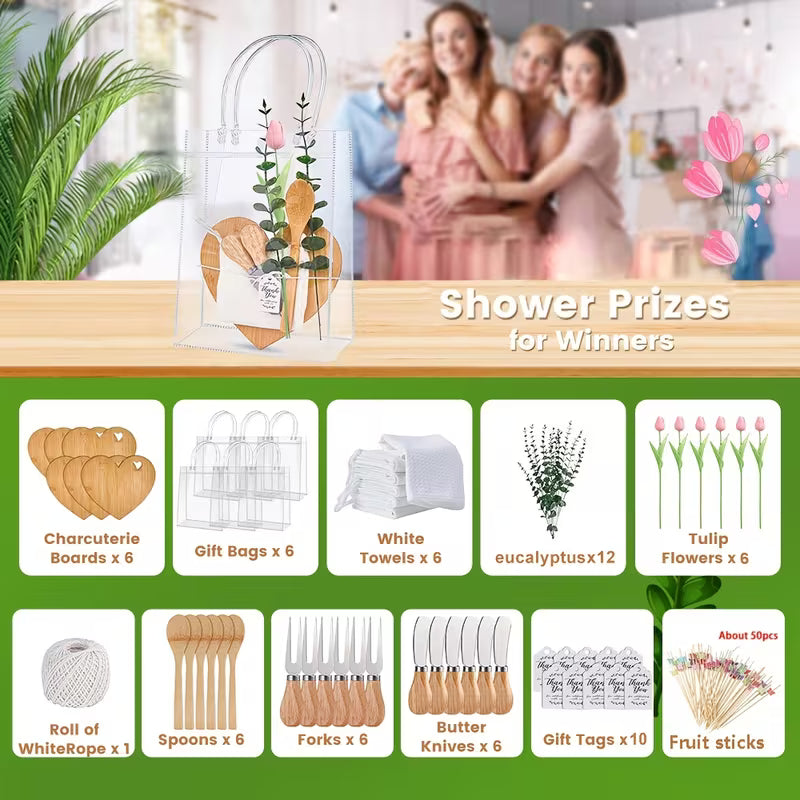 6 Sets Bridal Shower Cheese Board Favor Gifts