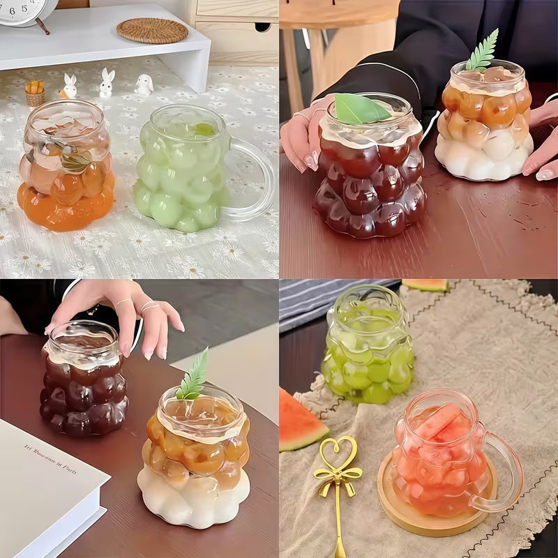6-Piece 350ML Grape-Shaped Glass Cup Set