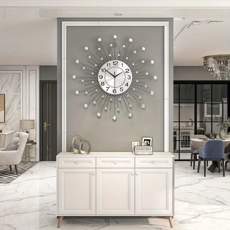 24-Inch Modern Metal Wall Clock – Silent Non-Ticking Decorative Clock