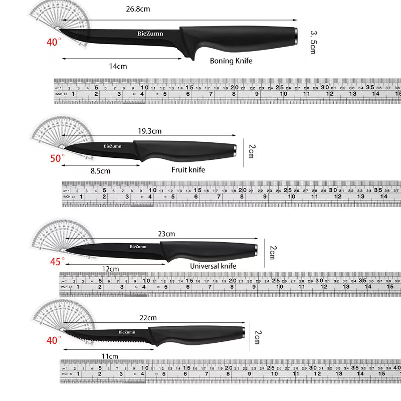 15-Piece Stainless Steel Kitchen Knife Set with Knife Block and Built-In Sharpener