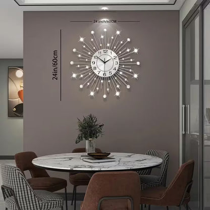 24-Inch Modern Metal Wall Clock – Silent Non-Ticking Decorative Clock