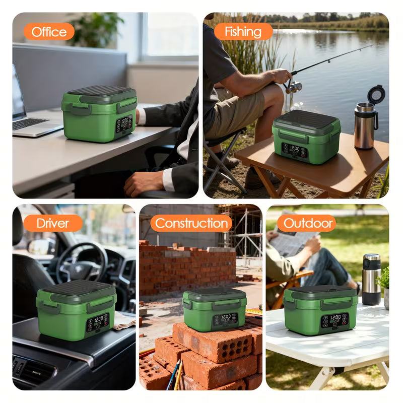 Smart Self-Heating Electric Lunch Box – 1.5L Portable Food Warmer