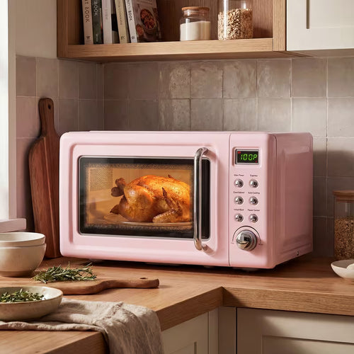 20L 700W Compact Retro Microwave Oven