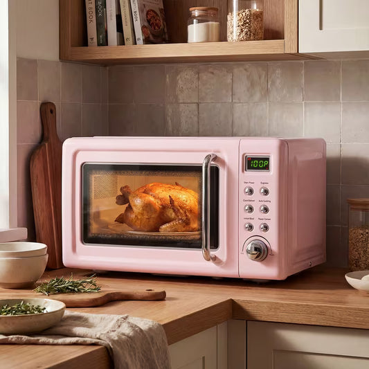 20L 700W Compact Retro Microwave Oven