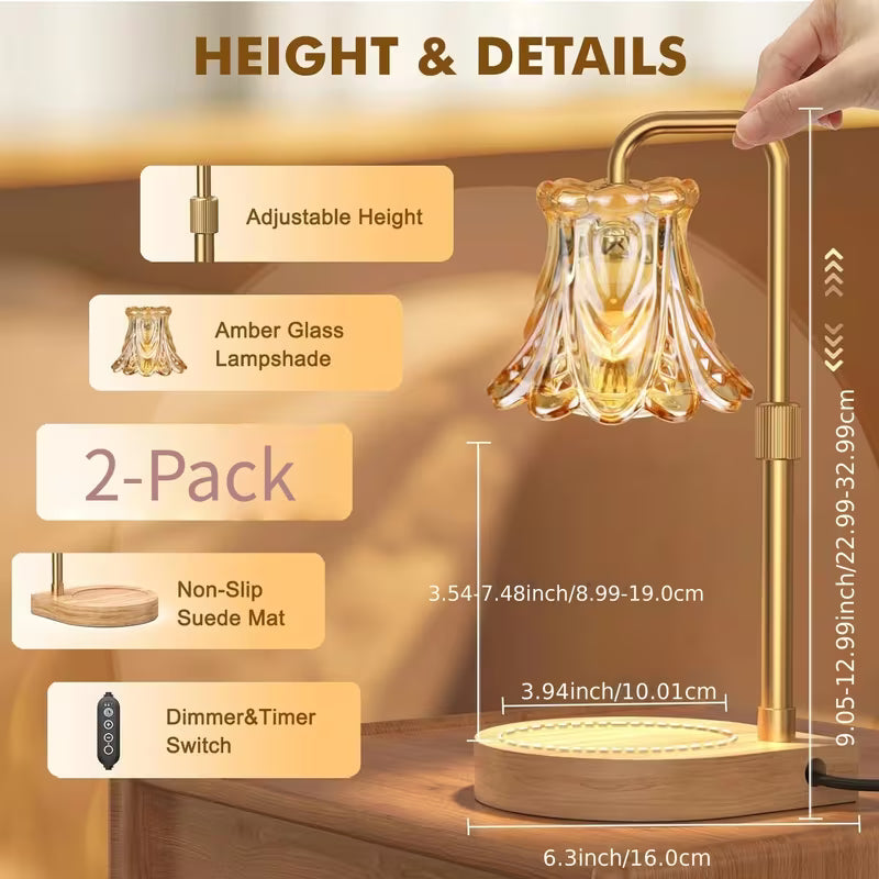 2-Pack Flower Candle Warmer Lamps