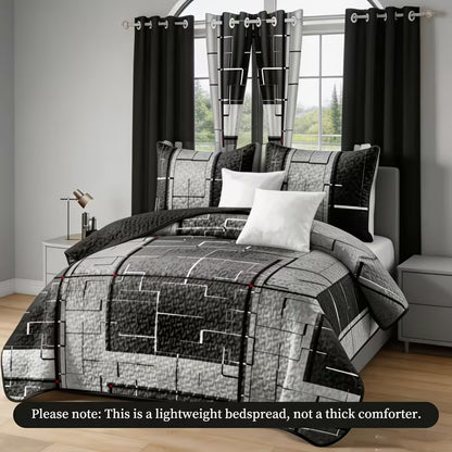 9-Piece Grey Bedding Set with Matching Curtains – Queen, King & California King Sizes