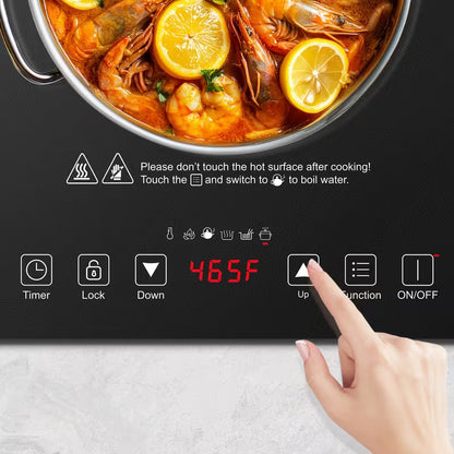 1800W Single Induction Cooktop, Portable Countertop Induction Stove with Touch Controls, Adjustable Heat Levels, Timer & Overheating Protection