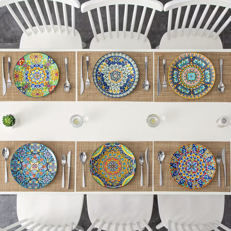 6-Piece Bohemian Porcelain Dinner Plate Set