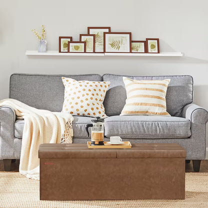 43-Inch Storage Ottoman Bench with Flip-Top Lid