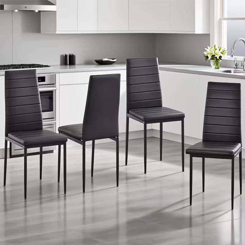 Set of 4 Faux Leather Dining Chairs