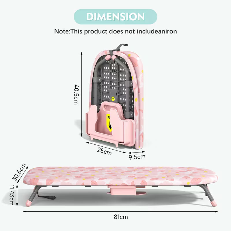 Compact Tabletop Ironing Board with Iron Holder, Foldable Portable Ironing Board with Non-Slip Feet and Cover for Small Spaces, Apartments, Dorms and Travel