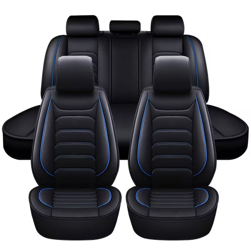 5-Seat Full Set Faux Leather Car Seat Covers, Waterproof All-Weather Seat Protectors with Soft Foam Padding for Cars, Trucks, Sedans & SUVs