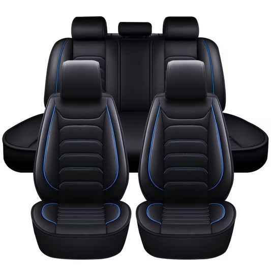 5-Seat Full Set Faux Leather Car Seat Covers, Waterproof All-Weather Seat Protectors with Soft Foam Padding for Cars, Trucks, Sedans & SUVs