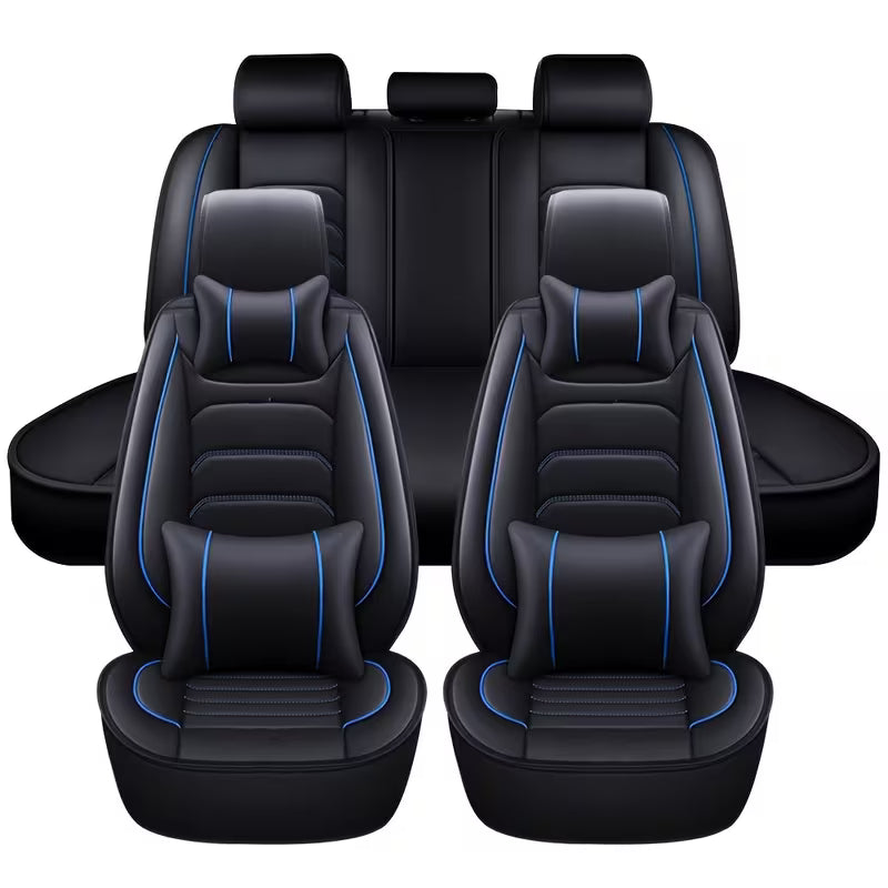 5-Seat Full Set Faux Leather Car Seat Covers, Waterproof All-Weather Seat Protectors with Soft Foam Padding for Cars, Trucks, Sedans & SUVs