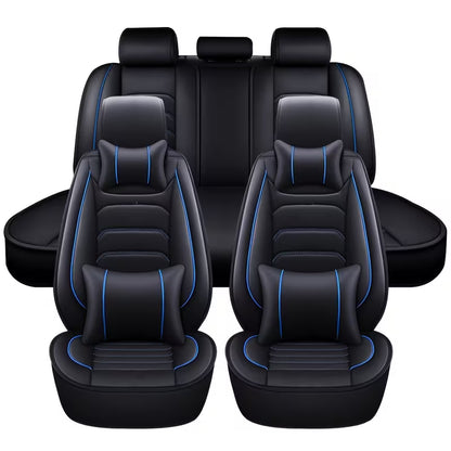 5-Seat Full Set Faux Leather Car Seat Covers, Waterproof All-Weather Seat Protectors with Soft Foam Padding for Cars, Trucks, Sedans & SUVs