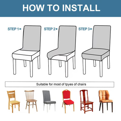6-Piece Stretchy Jacquard Dining Chair Slipcover Set