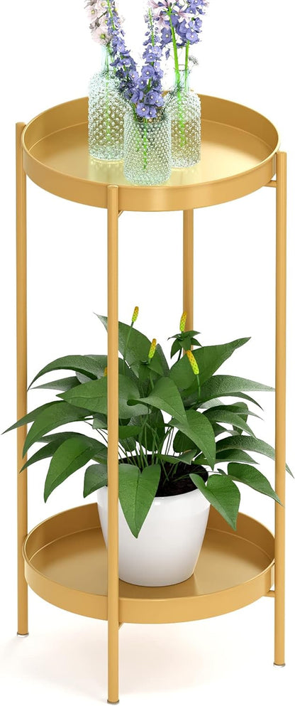 2 Tier Plant Stand Indoor Outdoor - 10.5In Width 24In Tall Flower Pot Rack
