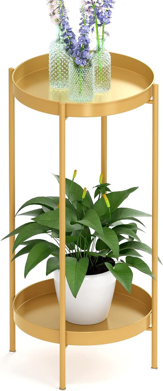 2 Tier Plant Stand Indoor Outdoor - 10.5In Width 24In Tall Flower Pot Rack