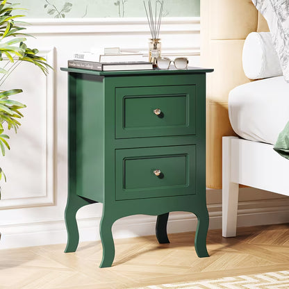 Small Bedside Nightstand with Drawers, Compact Bedside Table for Bedroom, Space-Saving Storage Cabinet for Small Spaces