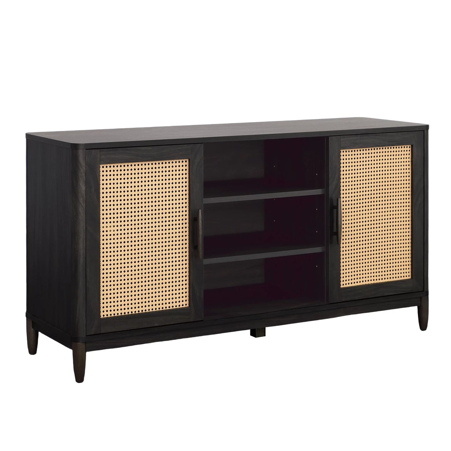 Springwood Cane TV Stand for Tvs up to 65 In, Charcoal