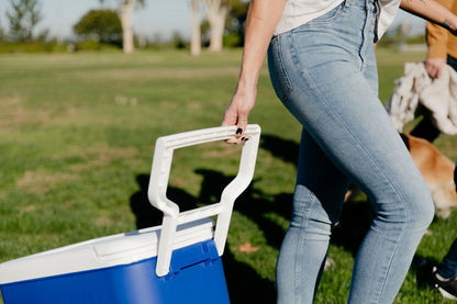 Wheelie Cool 38 QT Hard Sided Cooler with Wheels, Blue