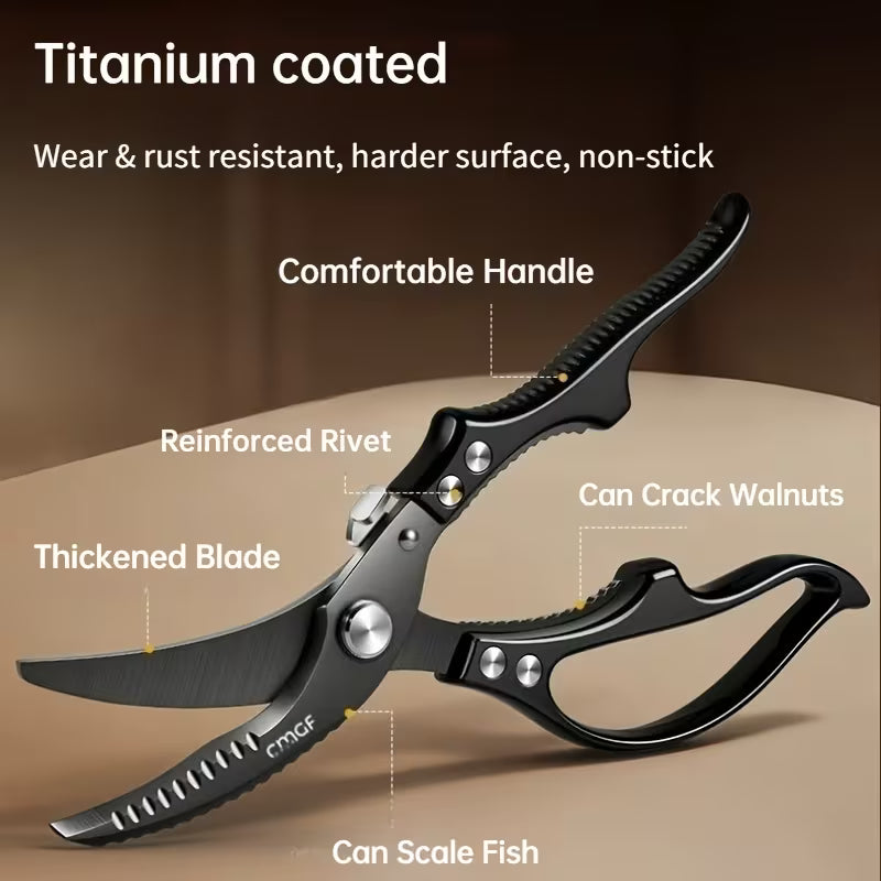 Professional Stainless Steel Kitchen Shears – Heavy-Duty Chef Scissors with Non-Slip Handle