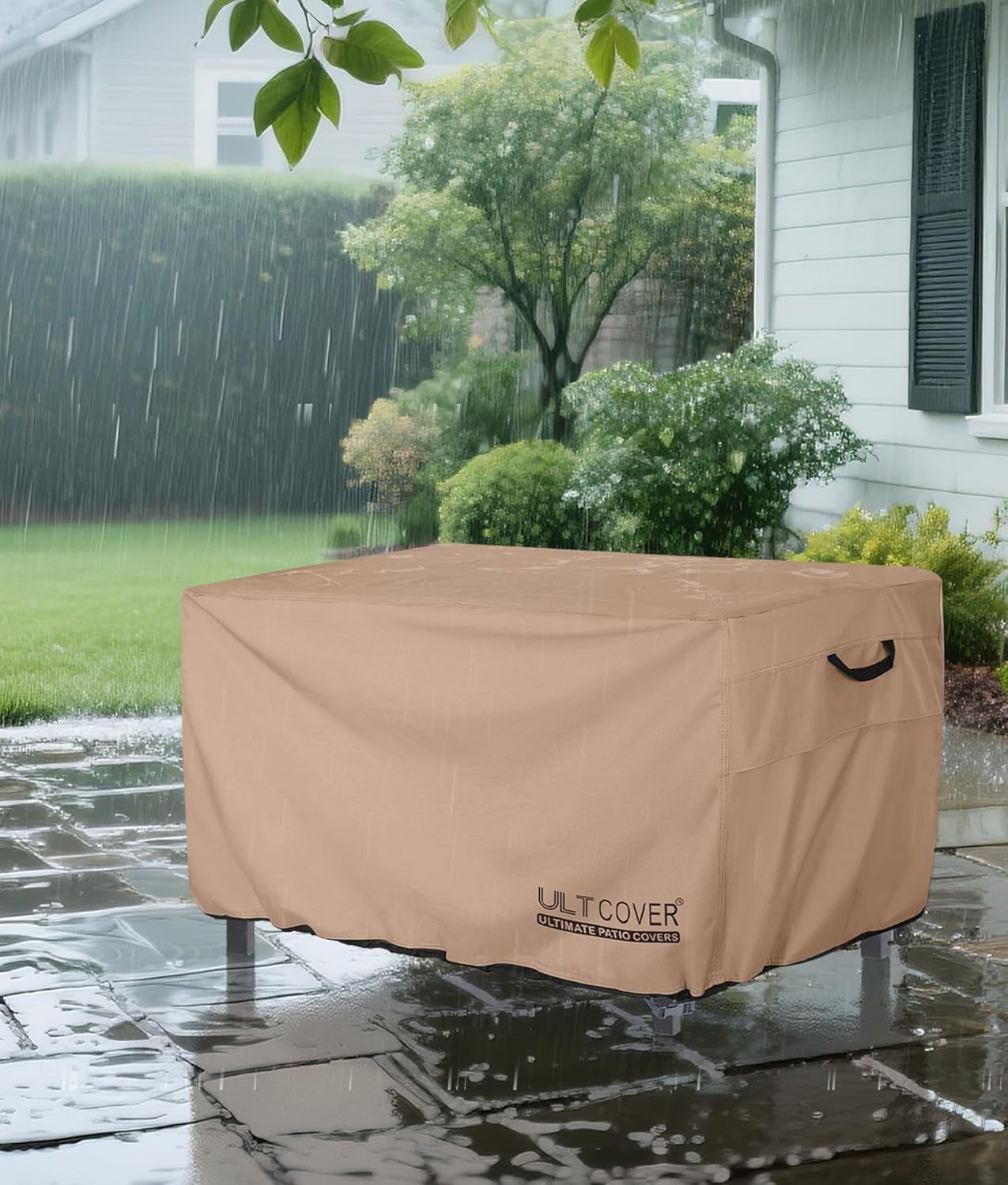 Waterproof Rectangular Gas Fire Pit Table Cover 48X28 Inch