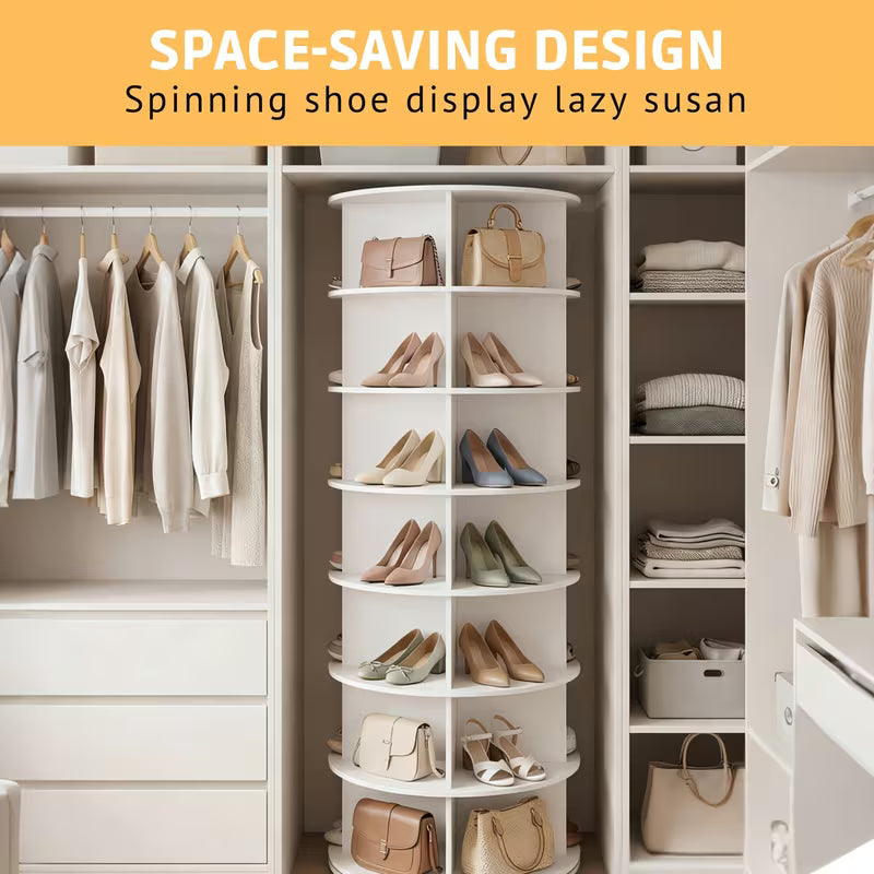 7-Tier 360° Rotating Shoe Rack – Spinning Shoe Organizer & Vertical Storage Tower