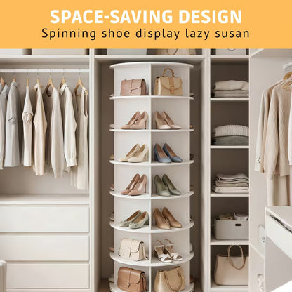 7-Tier 360° Rotating Shoe Rack – Spinning Shoe Organizer & Vertical Storage Tower