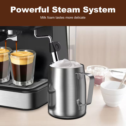 20-Bar Professional Espresso Machine with Milk Frother – ESE Pod Compatible, Dual Shot Coffee Maker with 54 oz Removable Water Tank