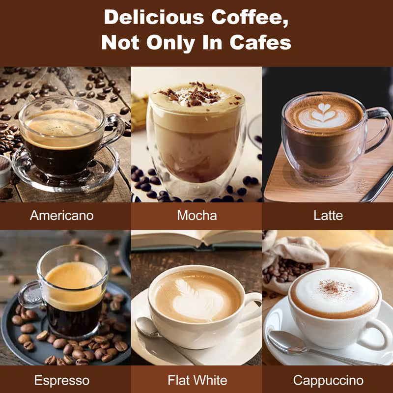 20-Bar Professional Espresso Machine with Milk Frother – ESE Pod Compatible, Dual Shot Coffee Maker with 54 oz Removable Water Tank