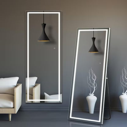 LED Full-Length Mirror with Lights – Full Body Standing & Wall-Mounted Dressing Mirror
