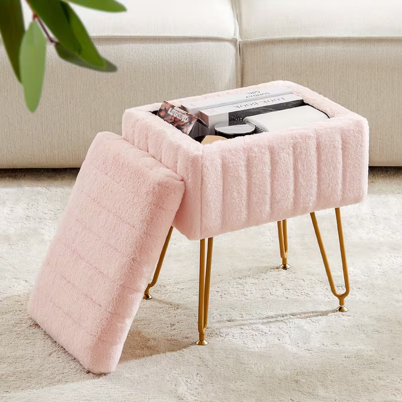 Soft Faux Fur Storage Chair