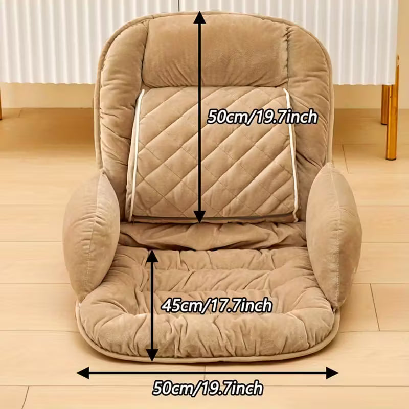 Thickened Plush Office Chair Cushion and Backrest Set with Armrests