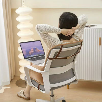Thickened Plush Office Chair Cushion and Backrest Set with Armrests