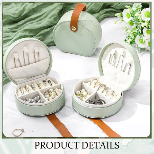 24-Pack Mini Travel Jewelry Cases, Small Leather Jewelry Storage Boxes for Earrings, Rings and Accessories, Compact Organizer Gift Boxes for Bridesmaids, Weddings and Travel