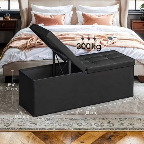 43-Inch Storage Ottoman Bench with Flip-Top Lid
