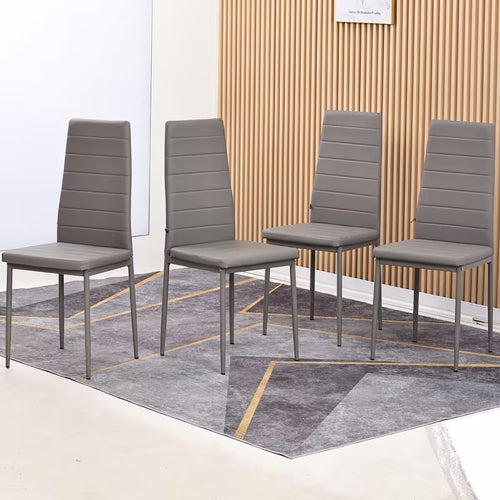 Set of 4 Faux Leather Dining Chairs