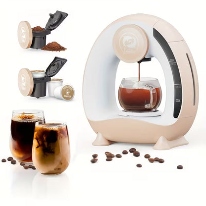 2-in-1 Single-Serve Coffee Maker – Mini Coffee Machine for K-Cup Pods & Ground Coffee