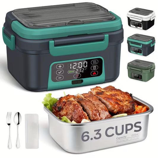 Smart Self-Heating Electric Lunch Box – 1.5L Portable Food Warmer