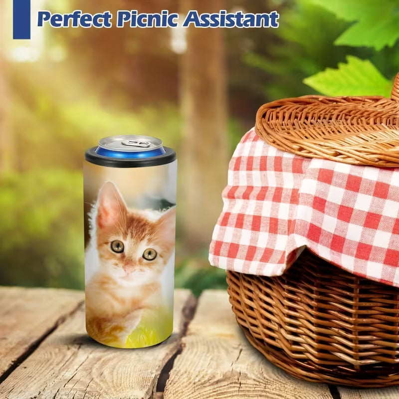 4-Pack 16 oz Sublimation Can Coolers – Stainless Steel Insulated Blank Can Holders