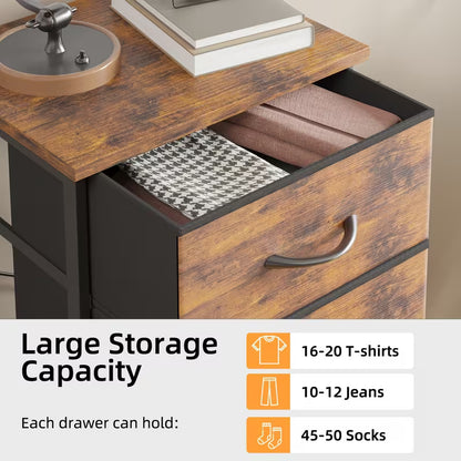 Tall Dresser with 6/7 Fabric Drawers – 41–47 Inch Storage Organizer for Bedroom, Closet & Entryway