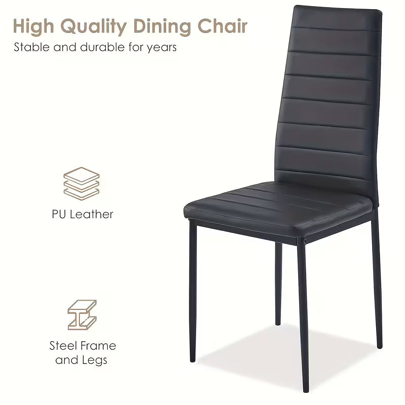 Set of 4 Faux Leather Dining Chairs