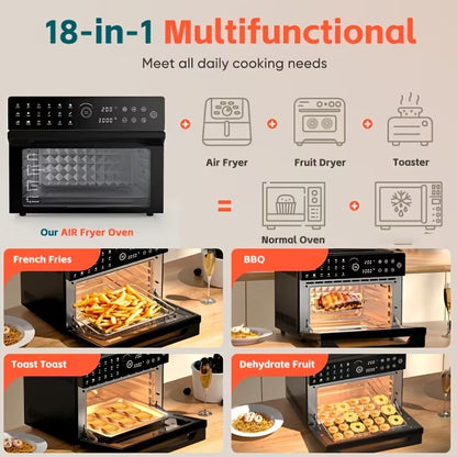32-Quart Extra-Large Air Fryer Oven – 20-in-1 Convection Toaster Oven, 1800W, Black