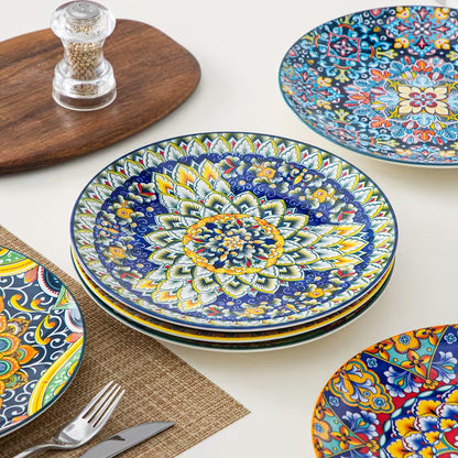 6-Piece Bohemian Porcelain Dinner Plate Set