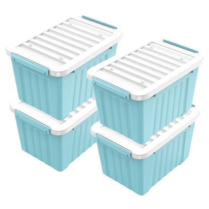 4–6 Pack Stackable Storage Boxes with Lids and Wheels – Large-Capacity Household Organizers