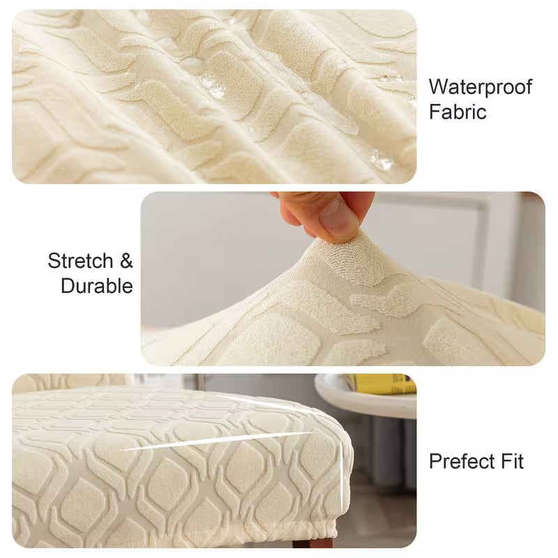 6-Piece Stretchy Jacquard Dining Chair Slipcover Set