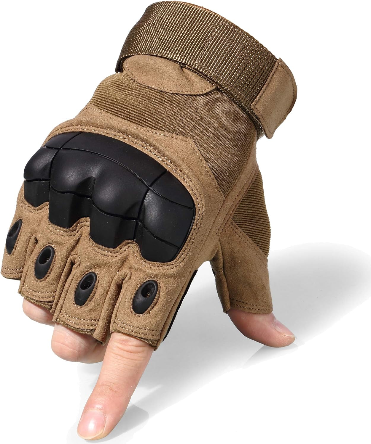Tactical Fingerless Gloves Men Women, Breathable Anti-Slip
