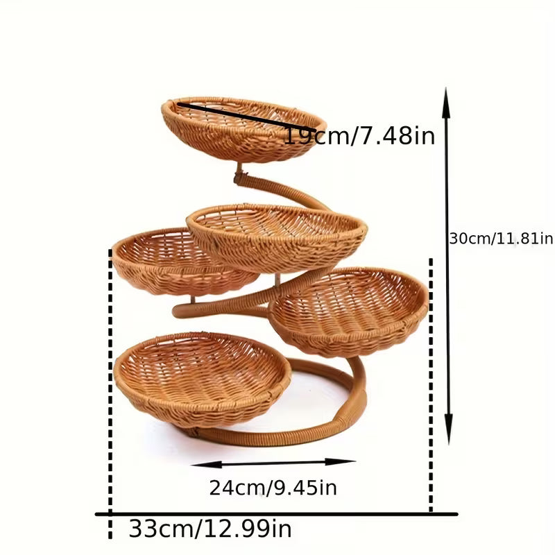 Multi-Layer Woven Fruit & Snack Storage Basket