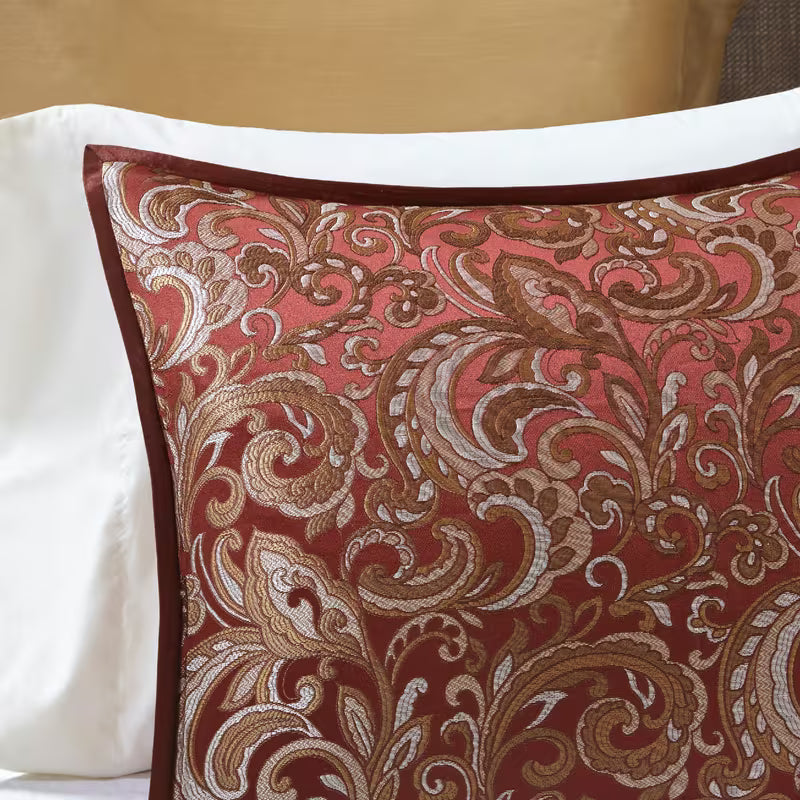 8-Piece Jacquard Paisley Comforter Bedding Set – Down Alternative Comforter Set